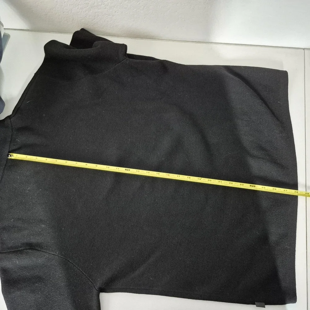 Vtg Banana Republic Sweater Mens XL Black X-Fine Merino Wool‎ 1/4 Zip  2000s